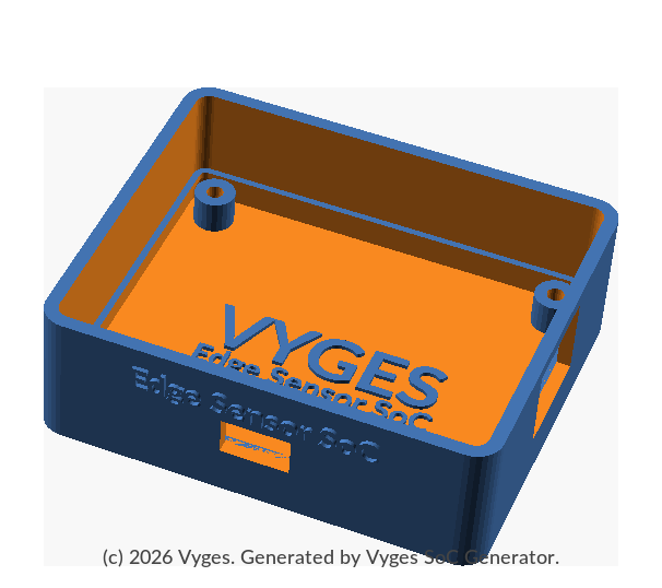 Mechanical enclosure render of the Edge Sensor SoC complete system